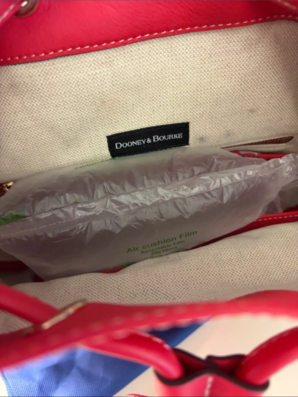 Dooney & Bourke Bright Red Leather Drawstring Hobo